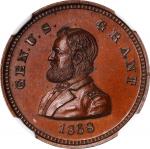 1868 Ulysses S. Grant Campaign Medal. DeWitt-USG 1868-37. Copper. MS-65 BN (NGC).