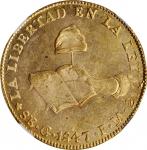 MEXICO. 8 Escudos, 1847-Go PM. Guanajuato Mint. NGC MS-62+.
