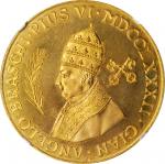 AUSTRIA. Visit of Pope Pius VI Centennial Gold Medal, ND (ca. 1983). NGC MS-62.