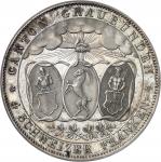 SUISSE Grisons (canton des). Module de 5 francs commémoratif, concours de tir de Coire (Chur) 1842.