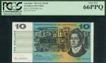Reserve Bank of Australia, $10 (5), ND (1968), consecutive serial numbers SKJ 302860/5, turquoise gr