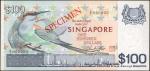 SINGAPORE. Board of Commissioners of Currency. 100 Dollars, ND (1977). P-14s. Specimen. Choice About