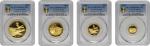CAYMAN ISLANDS. Gold 25th Anniversary of the Death of Sir Winston Churchill Proof Set (4 Pieces), 19
