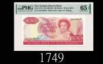 1985-89年新西兰储备银行100元，EPQ65佳品1985-89 Reserve Bank of New Zealand $100, ND, s/n YAD763505. PMG EPQ65