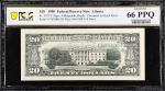 Fr. 2077-F. 1990 $20 Federal Reserve Note. Atlanta. PCGS Banknote Gem Uncirculated 66 PPQ. Overprint