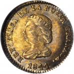 COLOMBIA. Peso, 1844-RS. Bogota Mint. NGC MS-62.