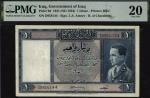 Government of Iraq, 1 dinar, L.1931, serial number D958144, King Ghazi at right, signatures Amery an