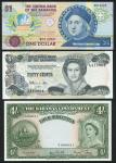 Bahamas Government, 4/-, 1963, serial number A/6 696631, green, Central Bank of the Bahamas, $1/2, 1