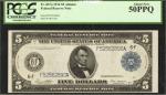 Fr. 867a. 1914 $5 Federal Reserve Note. Atlanta. PCGS About New 50 PPQ.