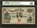 COLOMBIA. Banco Nacional - Overprinted on Banco de Márquez. 100 Pesos. 1899. P-S655A. PMG Very Fine 