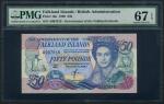 x Government of the Falkland Islands, £50 (2), 1 July 1990, A 007618/619, blue, green and violet on 