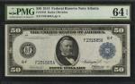 Fr. 1044. 1914 $50 Federal Reserve Note. Atlanta. PMG Choice Uncirculated 64 EPQ.