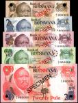 BOTSWANA. Lot of (5) Bank of Botswana. 1, 2, 5, 10 & 20 Pula, ND. P-1s, 2s, 3s, 4s & 5s. Specimens. 