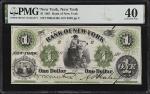 New York, New York. Bank of New York. 1861. $1. PMG Extremely Fine 40.