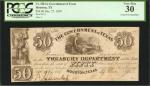 Houston, Texas. Government of Texas. December 27, 1838. $50. PCGS Currency Very Fine 30
