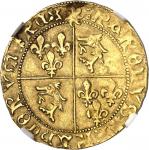 FRANCE / CAPÉTIENSCharles VIII (1483-1498). Écu d’or au soleil du Dauphiné, 1er type ND, Grenoble.