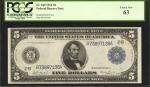 Fr. 849. 1914 $5 Federal Reserve Note. New York. PCGS Currency Choice New 63.