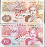SAINT HELENA. Lot of (2). Government of St. Helena. 10 & 20 Pounds, 2004-12. P-12s & 13s. Specimens.