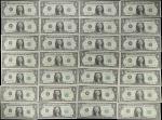 Lot of (28) Various 1974-93 $1 Federal Reserve Notes. Choice Uncirculated to Gem Uncirculated. Radar