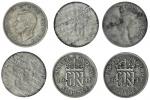 George VI (1936-1952), Second Coinage, Cupro-Nickel Issue, Sixpences, 1947-48 (3), struck on defecti
