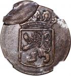 1780年荷属东印度1兑错体银币 , 背面双重铸打，NGC XF45BN
