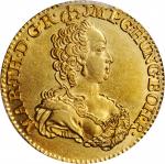 AUSTRIAN NETHERLANDS. Souverain dOr, 1749. Antwerp Mint. Maria Theresa. PCGS MS-62 Gold Shield.