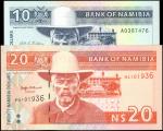 NAMIBIA. Lot of (2). Bank of Namibia. 10 & 20 Dollars, ND. P-1a & 5a. Uncirculated.
