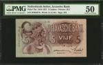 1934-37年荷兰印度爪哇银行5盾。 NETHERLANDS INDIES. De Javasche Bank. 5 Gulden, 1934-37. P-78a. PMG About Uncirc