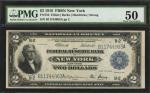 Fr. 752. 1918 $2 Federal Reserve Bank Note. New York. PMG About Uncirculated 50.