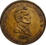 1860 Abraham Lincoln Political Medal. DeWitt-AL 1860-43, Cunningham 1-560B, King-42. Brass. Reeded E