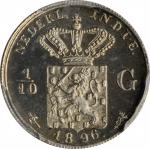 NETHERLANDS EAST INDIES. 1/10 Gulden, 1896. Wilhelm III. PCGS PROOF-64 Cameo Gold Shield.