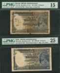 Government of India, Burma / India, [2 notes] Pair of 10 Rupees banknotes, 1928-1937, Burma / Britis
