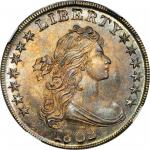 1802 Draped Bust Silver Dollar. BB-241, B-6. Rarity-1. Narrow Date. MS-65 (NGC).