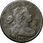 1803 Draped Bust Cent. S-265. Rarity-4. Large Date, Large Fraction. VF-20, Environmental Damage.