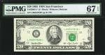 Fr. 2080-L*. 1993 $20  Federal Reserve Star Note. San Francisco. PMG Superb Gem Uncirculated 67 EPQ.