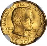 1922 Grant Memorial Gold Dollar. Star. MS-65 (NGC). CAC.