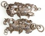 Peranakan / Straits Settlements, a pair of silver lucky amulet fish, total weight 17.94g, well prese