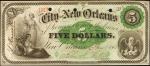 New Orleans, Louisiana. City of New Orleans. January. 1, 1863. $5. About Uncirculated.