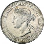 HONG KONG. 1/2 Dollar, 1866. NGC AU-50.
