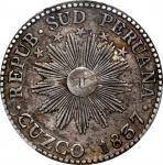 PERU. South Peru. 2 Reales, 1837-CUZCO BA. Cuzco Mint. PCGS VF-35.