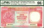 1989年香港上海汇丰银行港币壹佰圆，PMG 66EPQ