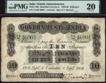 Government of India, 10 rupees, Calcutta, 8 September 1906, serial number VA/82 36901, black with gr