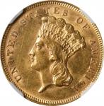 1878 Three-Dollar Gold Piece. AU-58 (NGC). CAC.