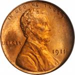 1911 Lincoln Cent. MS-66 RD (PCGS). OGH.