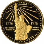 1976 National Bicentennial Medal. Medium Format. Gold. 33 mm. 40.4 grams. Swoger-52IC. Cameo Proof.