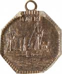 Undated (ca. 1898) U.S.S. Maine / Old Glory Medalet. Gilt. MS-65 (NGC).