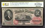 Fr. 46. 1875 $2 Legal Tender Note. PCGS Banknote Choice Very Fine 35 PPQ.