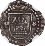 PERU. Cob 1/4 Real, ND (ca. 1577-88)-P ★. Lima Mint. Philip II. NGC EF-40.