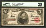 Fr. 363. 1891 $5 Treasury Note. PMG Choice Very Fine 35.