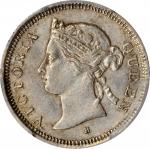 1879-H年洋元五分。喜敦造币厂。STRAITS SETTLEMENTS. 5 Cents, 1879-H. Heaton Mint. Victoria. PCGS AU-55 Gold Shiel